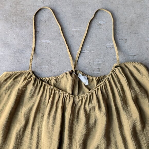 Anthropologie Akemi + Kin Green Suspender Wide Leg Jumpsuit Romper small - Picture 3 of 7